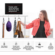 2-Pack Multipurpose Closet Hanger Organizer ROLLY HANGER Great Space Saver Ideal for Tidying Up Any Closet Perfect for Belts, Sport Hats, Ties, Scarves, Purses & More